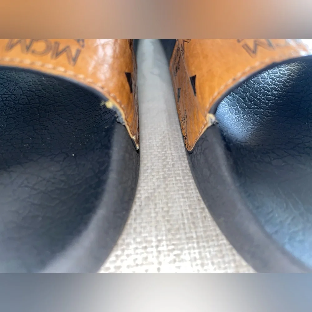 MCM Black and Brown Slide Sandals - Picture 8 of 16